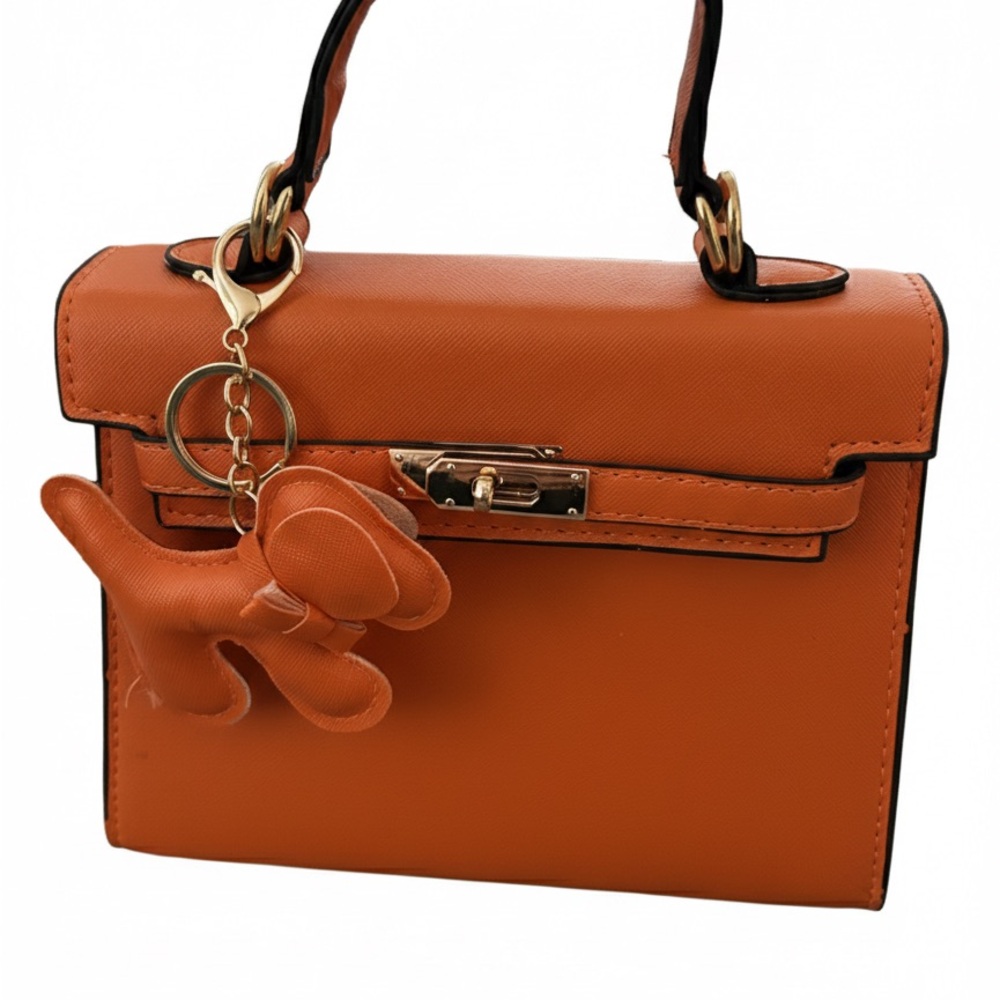 Orange Mini Bag with Charm